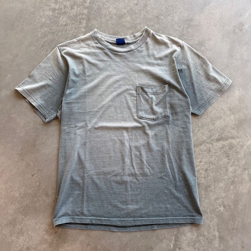 Vintage Honors Selvedge Pocket T-Shirt Faded Grey Distressed Mens Large